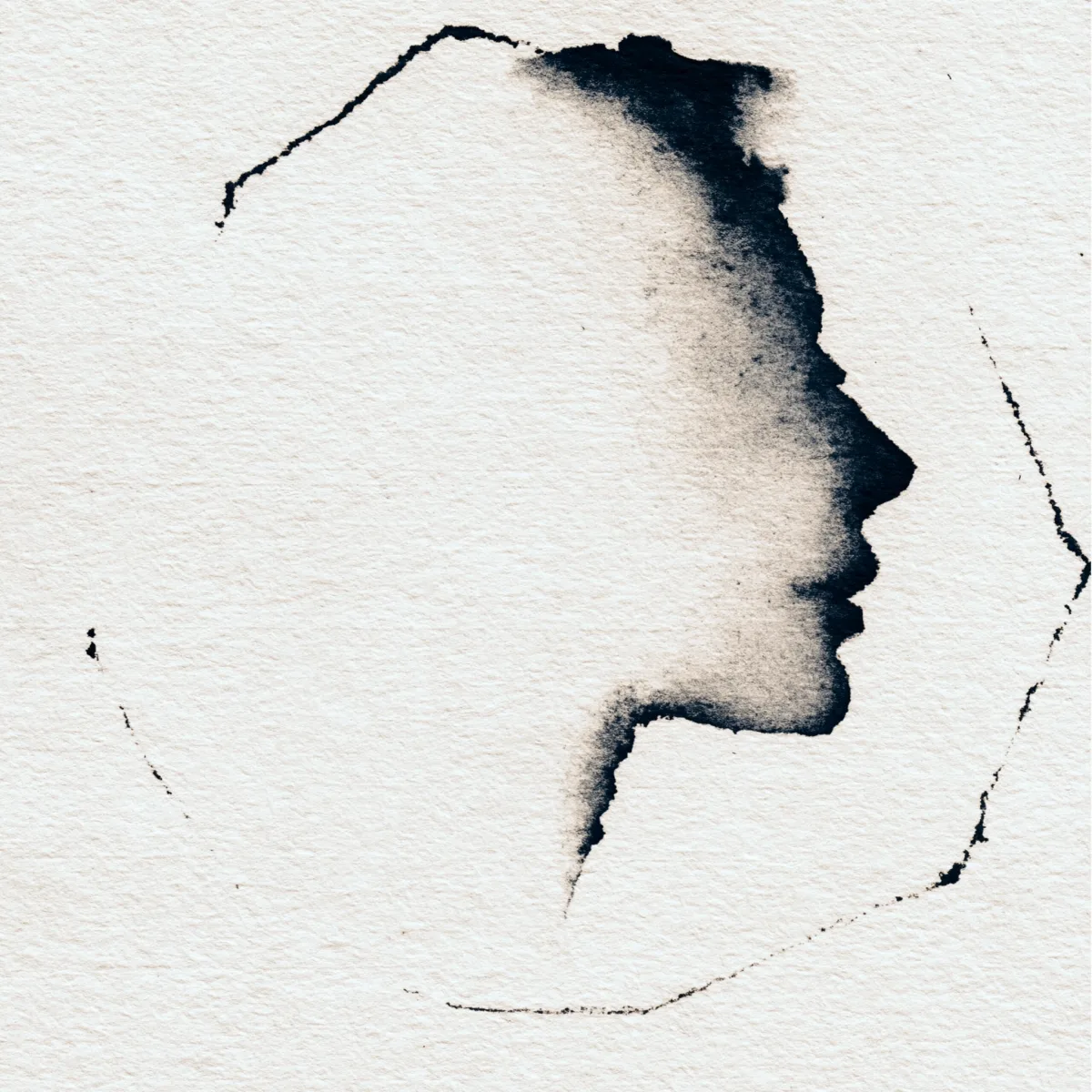 Hand-painted ink portrait that forms the Crmaesthetics brand emblem
